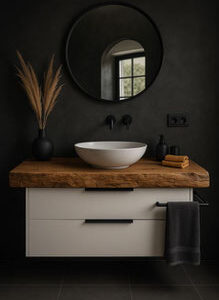 Moderner Waschtisch aus Eiche mit Baumkante – OAK1 SPA6