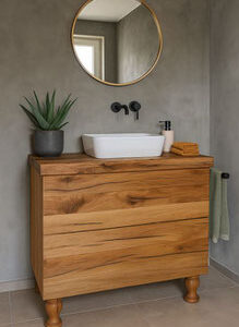 Landhaus Waschtischschrank aus massiver Eiche – OAK1 SPA10