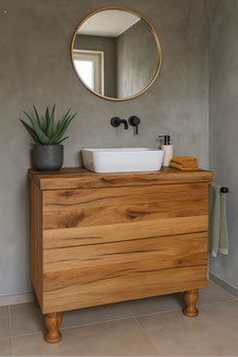 Landhaus Waschtischschrank aus massiver Eiche – OAK1 SPA10