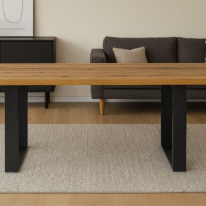 Esstisch Nevio – Massives Eichenholz trifft auf modernes Kufengestell