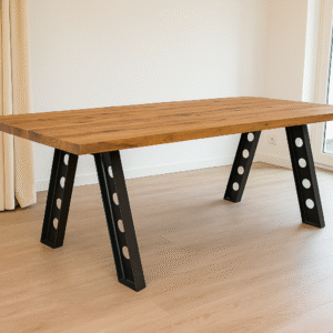 Esstisch Federico – Eiche & H-Profil Stahlgestell im Industrial Design