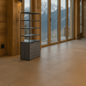 Aachen Cabinet – Industrielles Eichenregal mit Stahlrahmen | OAK1